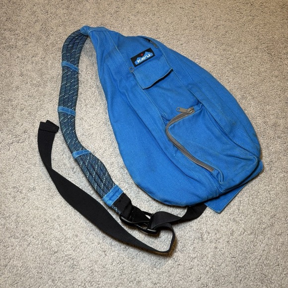 Kavu Handbags - KAVU Rope Sling Backpack Crossbody Bag Blue Outdoor Canvas Hiking